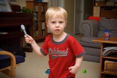 If his deadly weapon (wooden spoon) doesn't kill, his attack look will
