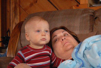 Catching up on some early morning Blue's Clues with Grandma