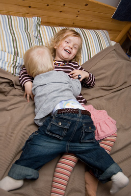 Standard pre-bedtime tickle fight