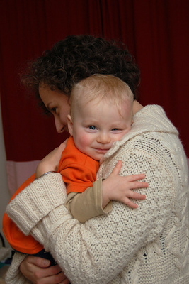 Straight from the nap to Mama's arms