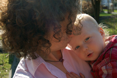 Ivan with his Mama, the haloed saint