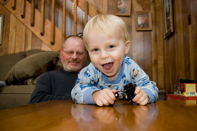 The boys playing cars