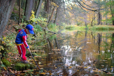 Testing the water on a fall hike