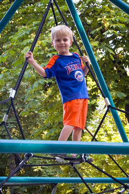 Guess how Ivan's feeling about having scaled this structure on his own.