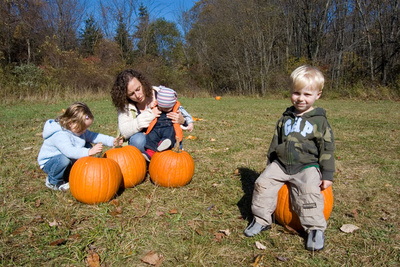 Ivan was ready for the pumpkin picture, even if the rest of the family wasn't