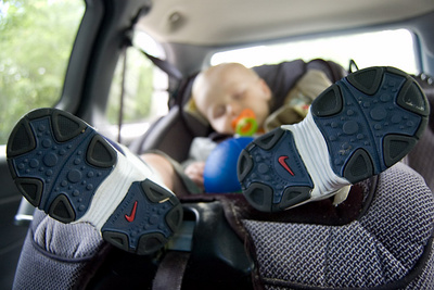 Holdin' it down in his Nikes from Uncle Phil