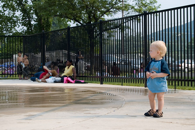 Content from the sidelines at the waterpark