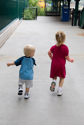 In step