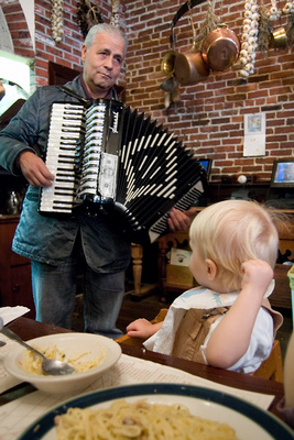 Showing an early affinity for the accordion