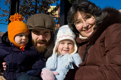 Huddling for warmth on a cold autumn day in Boston
