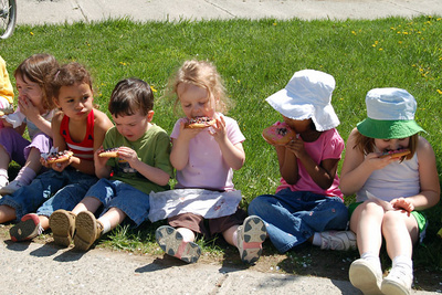 Out in the world, grabbing a bite to eat with her friends