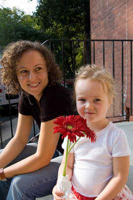 How can one be expected to sit for pictures when the first day of preschool is right up the stairs?