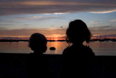 Sun setting on our summer vacation