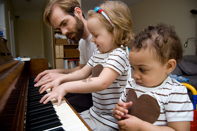Despite Veronika's enthusiasm, her friend Felicity is a little tentative at her piano lesson
