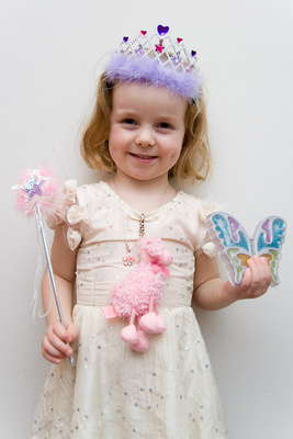 Accessorizing (your guess is as good as mine on the pink lamb)