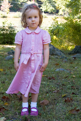 Completely relaxed modeling her new dress