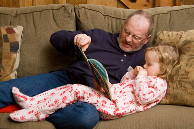 Wrapping up a busy day with Grandpa's rendition of Frosty the Snowman