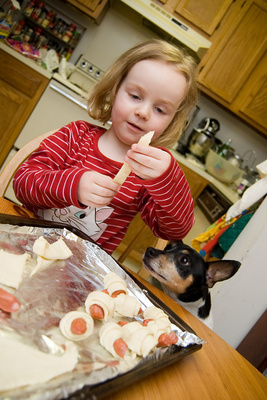 Angling for a pig in a blanket