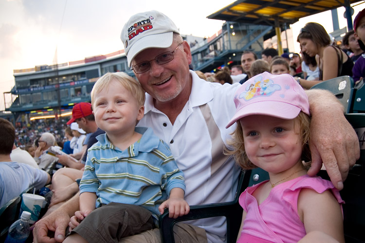 Taking in a ballgame with Grandpa